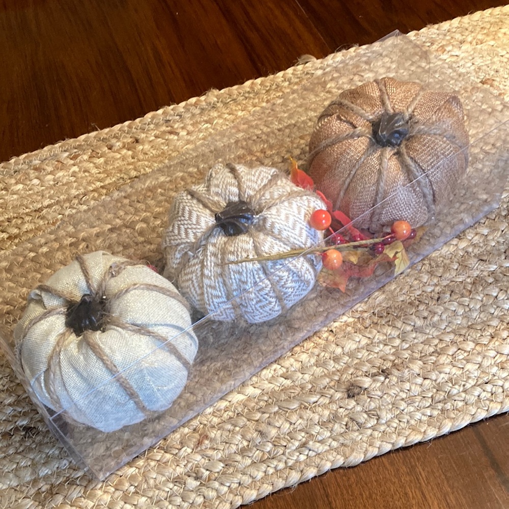 New Set of 3 Fabric Pumpkins